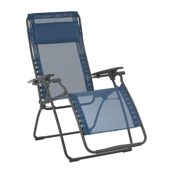 Zero Gravity Recliner Basalt Steel Frame Ocean Fabric Bed