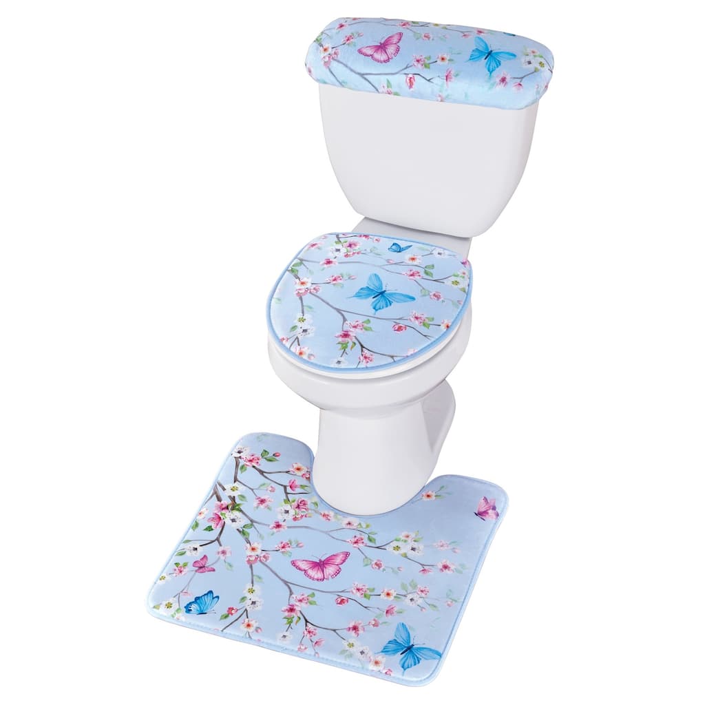 Blossom Butterfly 3-Piece Commode Set