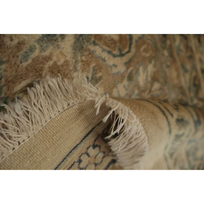 Hand Knotted Oriental 100% Wool Carpet Traditional All-Over Beige & Ivories Kerman Area Rug - 16' 1'' X 11' 2''