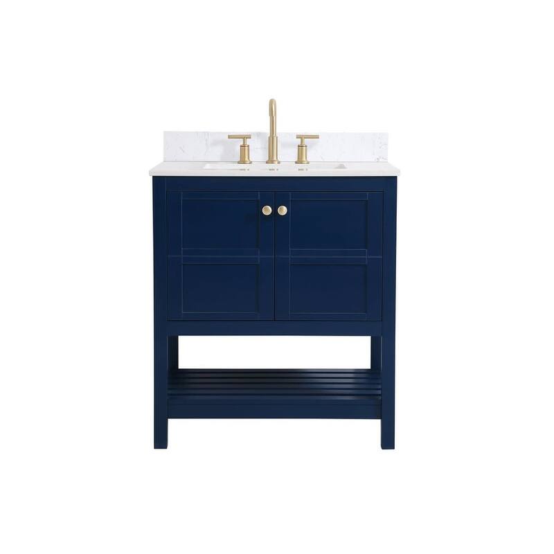 Elegant Lighting VF16430-BS Theo 30" Free Standing Single Basin Vanity - Blue