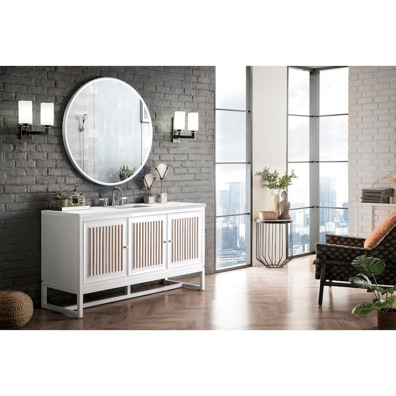 James Martin Vanities Athens 60" Single Vanity Cabinet, Glossy White