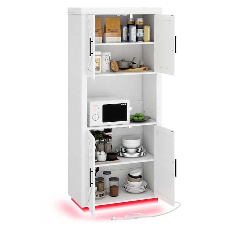 Kitchen Food Pantry Storage Cabinet with 4 Doors