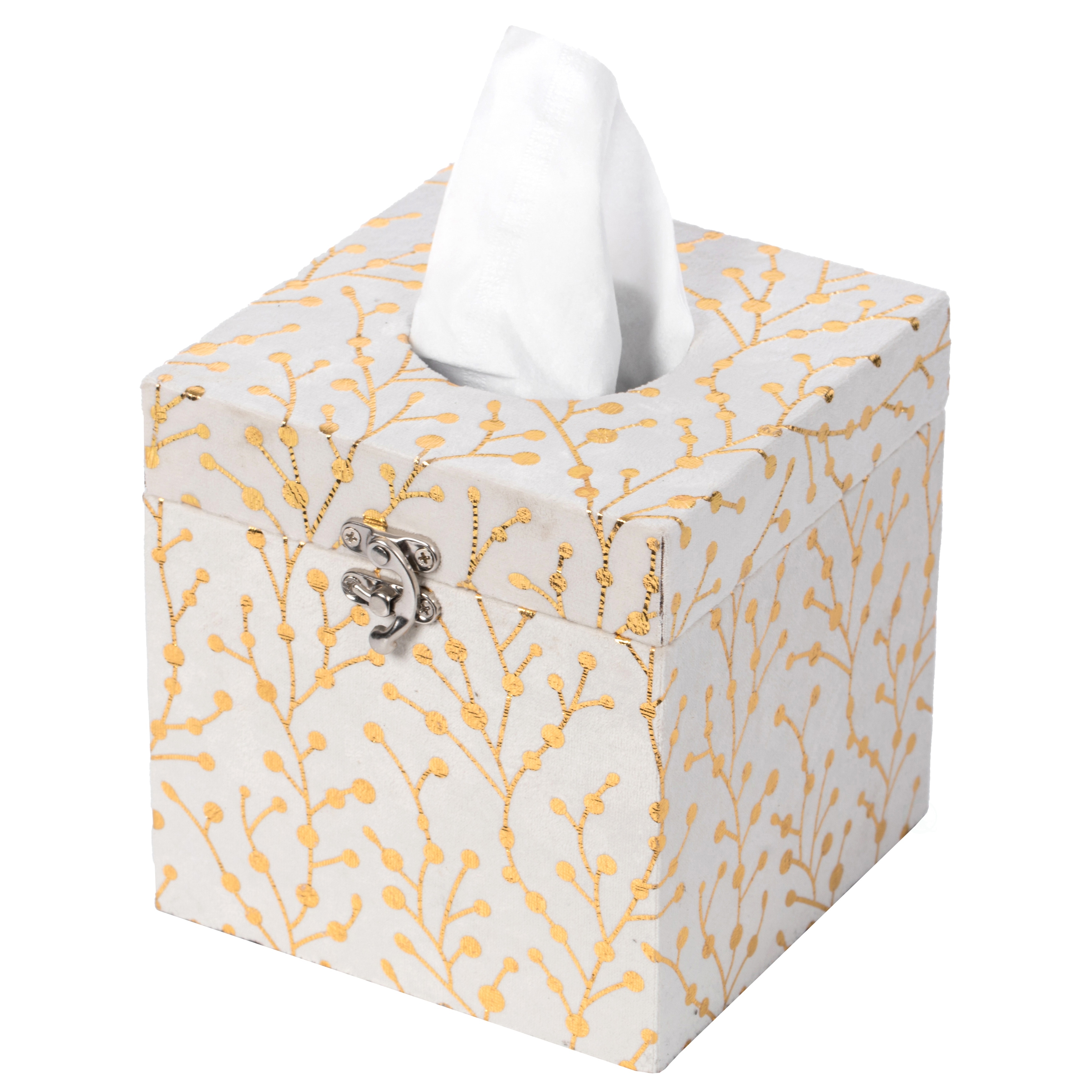 Velvet Tissue Cover Box Rectangle Paper Container Solid Color Tassels Pendant 
