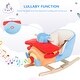 preview thumbnail 5 of 7, Kids Rocking Horse, Wooden Plush Ride-on Plane Chair Toy with Lullby Song and Seat Belt for 18 Month + - Multicolor