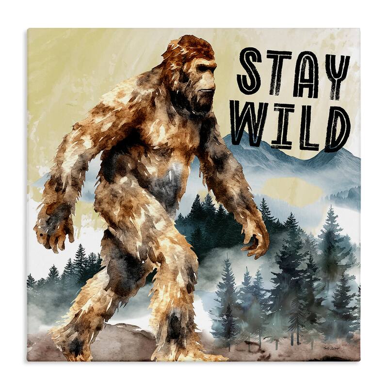 Stupell Stay Wild with Mythical Monster Canvas Wall Art Design By Nicole DeCamp - 17 x 17