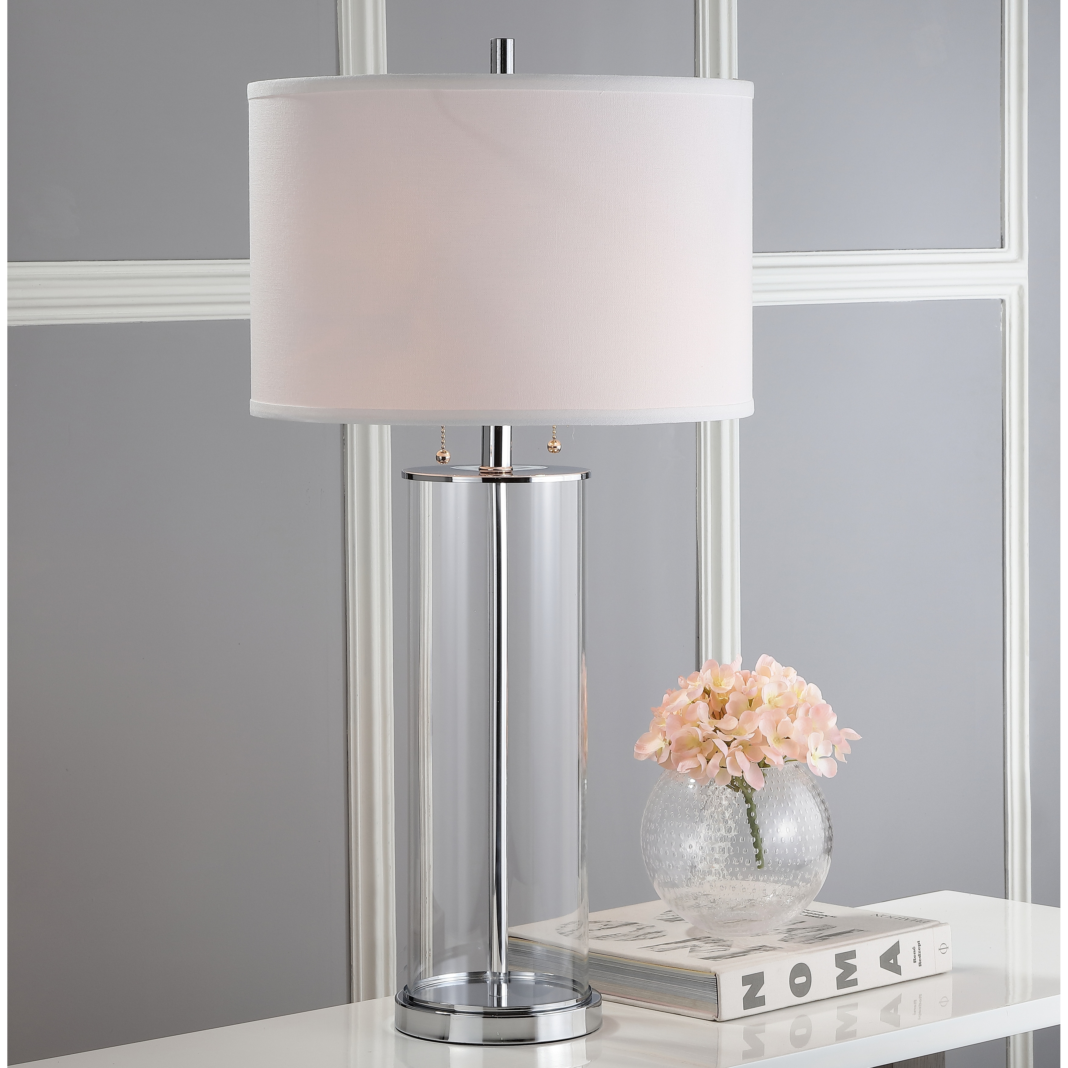 SAFAVIEH Lighting Latosha 31-inch Clear/ Off-White Table Lamp (Set of 2) - 16" x 16" x 31"