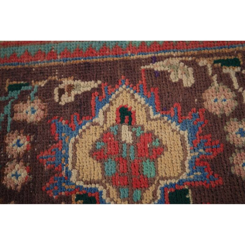 Tabriz Persian Vintage Area Rug Handmade Bedroom Brown Wool Carpet - 8'3" x 11'5"
