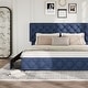 preview thumbnail 22 of 31, Bed Frame with 4 Storage Drawers, Linen Upholstered Platform Bed Frame with Adjustable Headboard