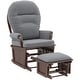 preview thumbnail 11 of 43, HOMCOM Nursery Glider Rocking Chair with Ottoman Cushion Seating