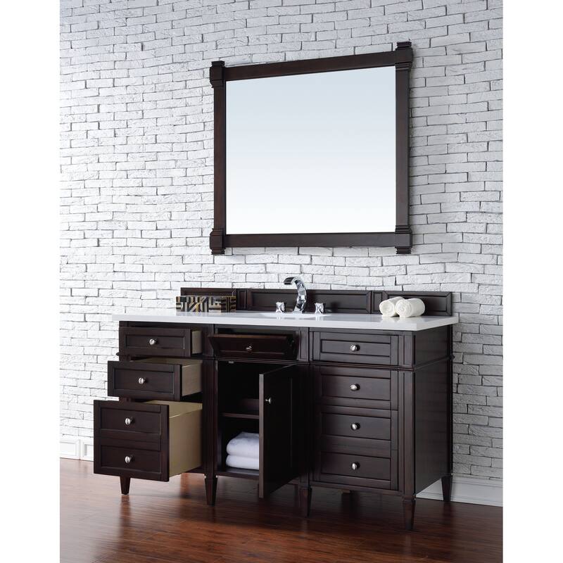 James Martin Vanities 650-V60S-3WZ Brittany 60" Single Basin Poplar