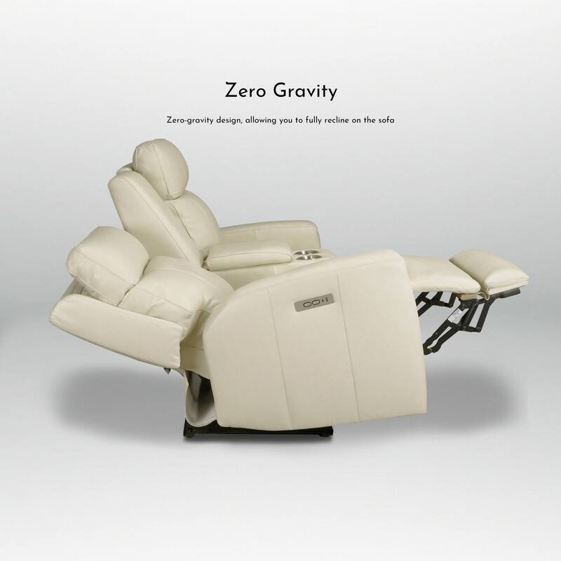71.5'' Leather Zero Gravity Power Recliner Loveseat Sofa with Power Headrest, USB&USB-C Port