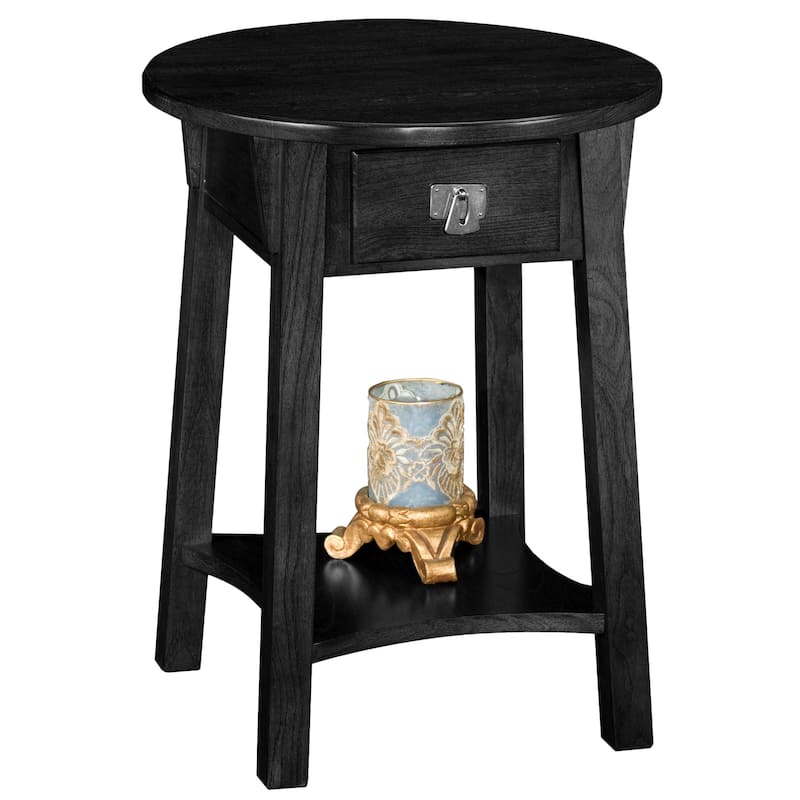 Leick Home Mission Round End Table with Drawer