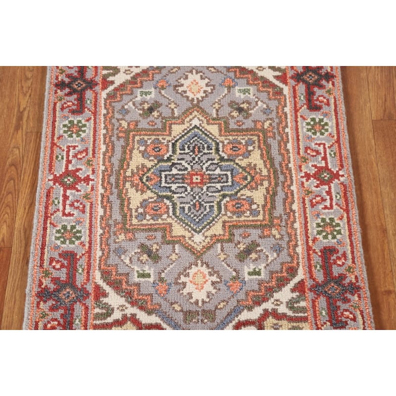 Gray Heriz Serapi Indian Accent Area Rug Hand-knotted Wool Carpet - 2'0"x 3'0"