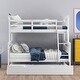 preview thumbnail 4 of 7, White Twin over Full Bunk Bed with Inclined Ladder, Trundle, and Guardrails
