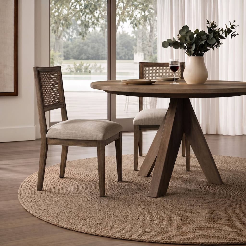 INK IVY Kelly Rattan & Wood Dining Chair Set of 2
