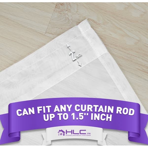 dimension image slide 2 of 3, HLC.me Sheer Voile Window Treatment Rod Pocket Curtain Panels for Bedroom, Living Room, Kitchen - Set of 2 panels