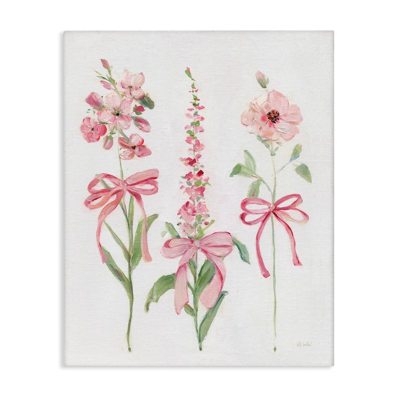Stupell Pink Cottage Floral Sprigs Canvas Wall Art Design By Sally Swatland - 36 x 48