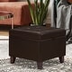 preview thumbnail 6 of 12, Adeco Faux Leather Tufted Flip Top Storage Ottoman Dark Brown