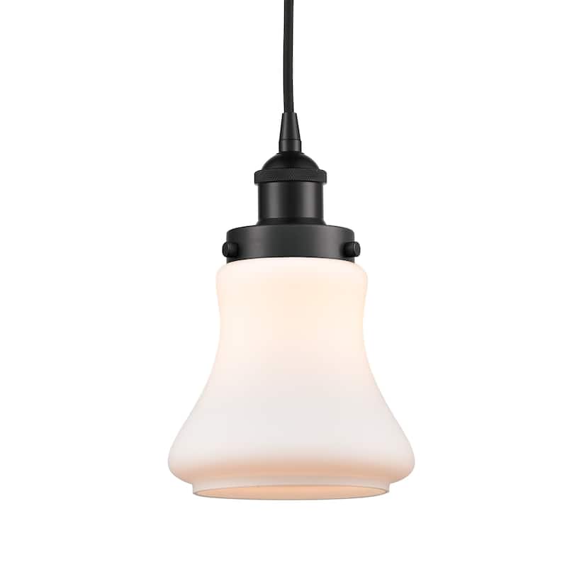 Innovations Lighting 616-1PH-10-6 Bellmont Pendant Bellmont 6" Wide - Matte Black / Matte White