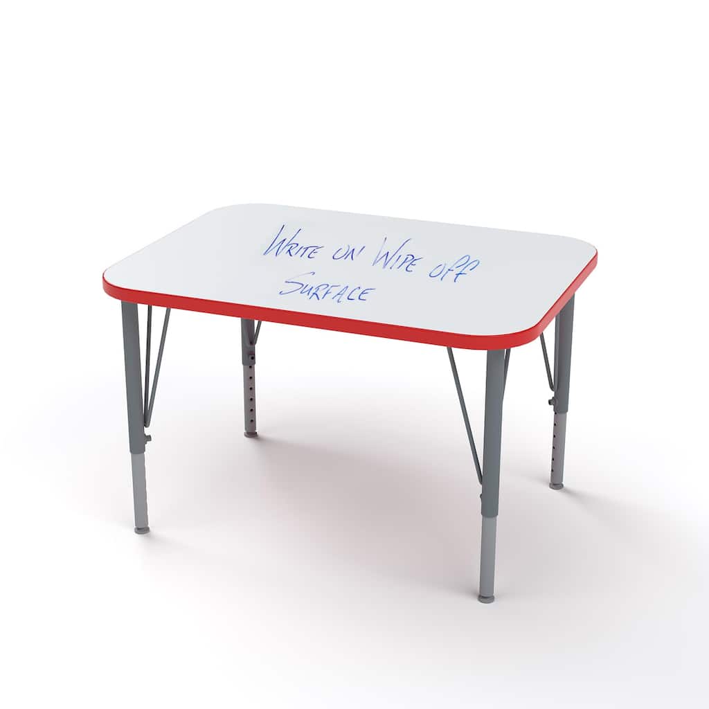 Tot Mate Versa Kids Desk Rectangle Large Surface (32" x 24") Classroom Table, Write-On/Wipe-Off Dry Erase Top