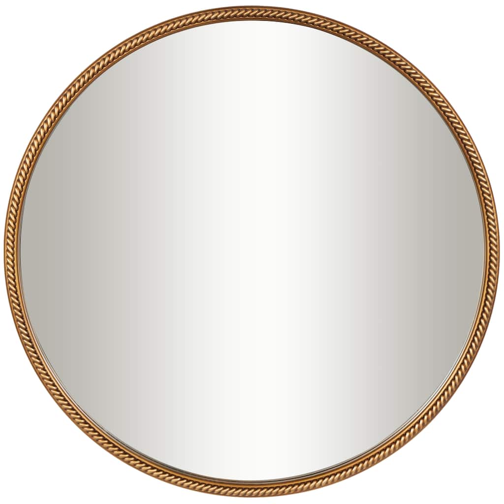 Resin Wall Mirror with Twisted Chain Inspired Frame - Gold - Roche River Decor