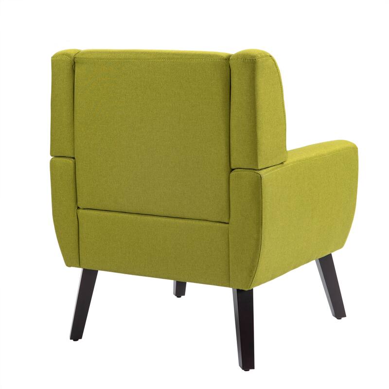 Modern Upholstered Faux Leather Tufted Armchair Linen Accent Chairs