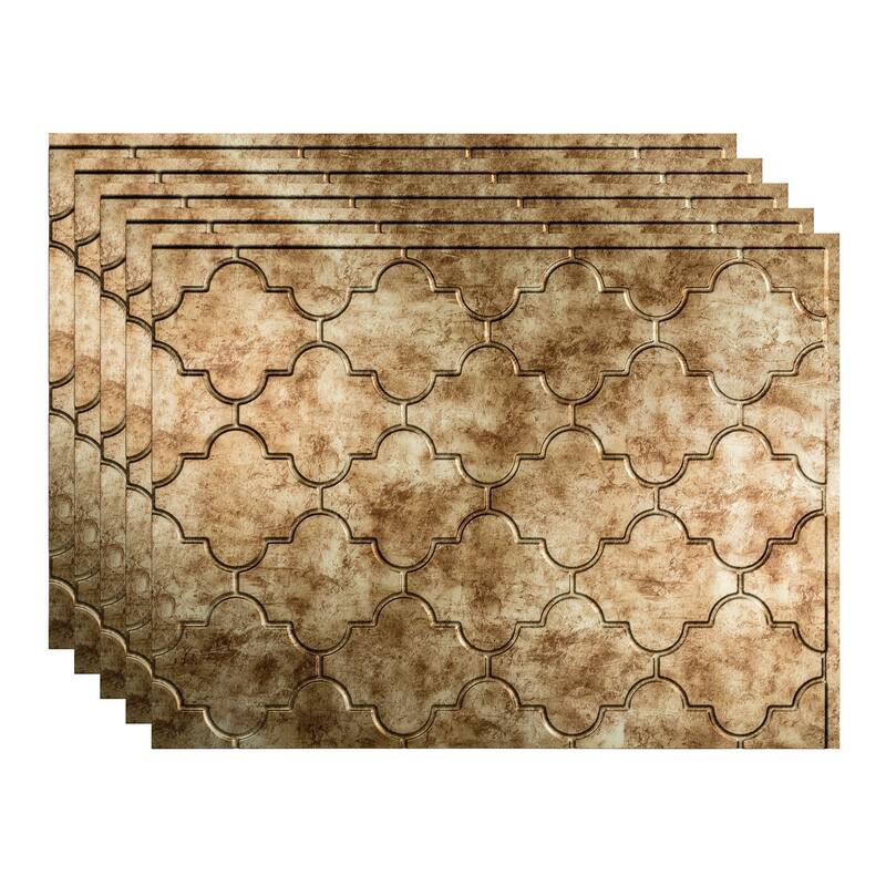 FASÄDE Monaco Decorative Vinyl Backsplash Panel - 5 Pack - Bermuda Bronze