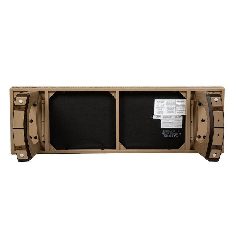 Magnussen Home Tristan Swiss Coffee Upholstered Backless Bench With U-Shaped Legs - 51''W x 16''D x 19''H