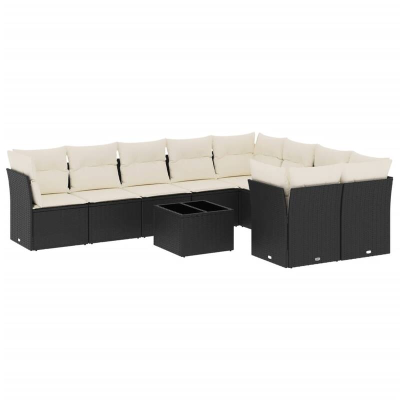 vidaXL Garden Sofa Set Black