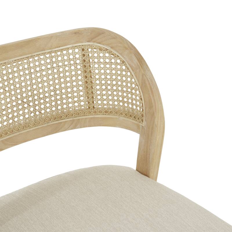 Christopher Knight Home - Minimalist 19.25"W Wood Dining Chairs Set with Hand-Woven Curved Backrest & Upholstered Seat