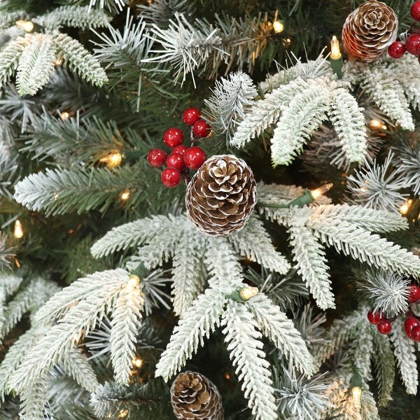 9 ft flocked christmas tree pre lit 2025