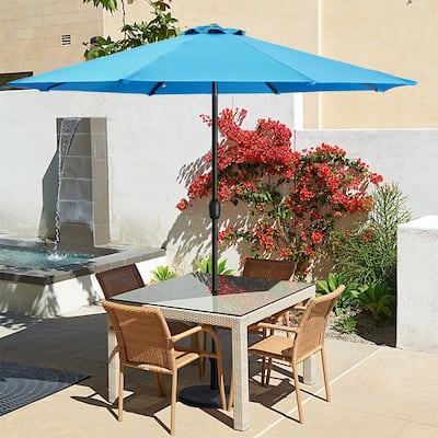Clihome 9 Ft Aluminum Patio Market Umbrella with Tilt & Crank