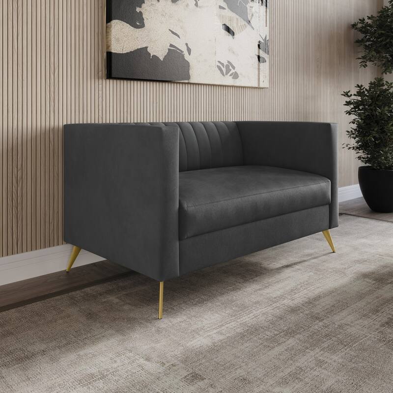 Clayfell Weiss Velvet Square Arm Chair/ Loveseat/ Sofa