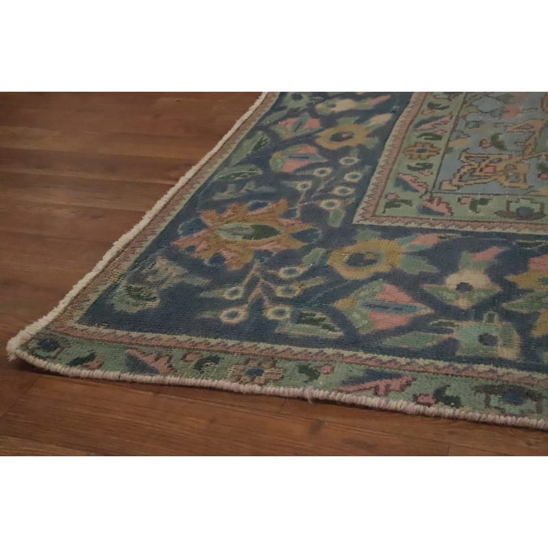 Hand Knotted Oriental 100% Wool Carpet Traditional Floral Oranges & Rust Tabriz Area Rug - 12' 1'' X 9' 1''