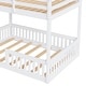 preview thumbnail 12 of 11, Full over Full Modern Wood Bunk Bed with Ladder and Guardrails for Living Room