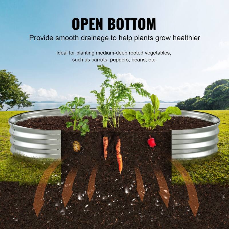 Customizable Raised Garden Bed with Gloves, Safety Edging for Drainage