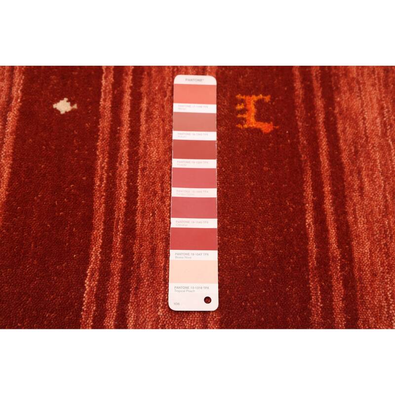 ECARPETGALLERY Hand Loomed Kashkuli Gabbeh Dark Copper Wool Rug - 6'6 x 9'9