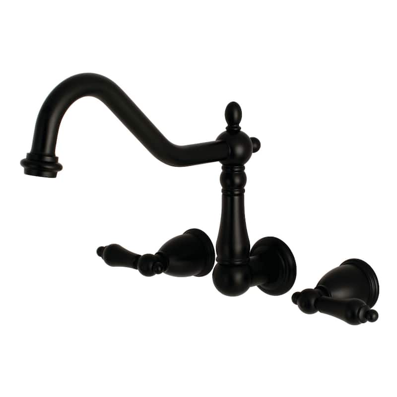 Heritage 3-Hole Wall Mount Roman Tub Faucet in Brushed Nickel - Matte Black