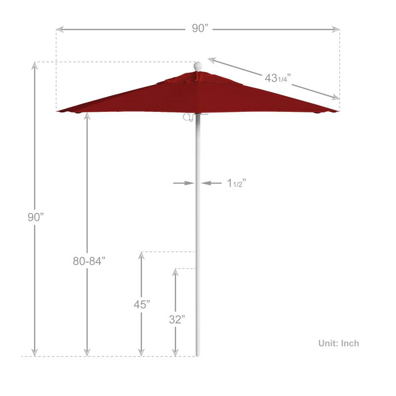 California Umbrella 75' Venture Series Patio Umbrella, White Aluminum Pole Fiberglass Ribs Push Lift Olefin