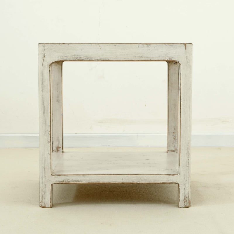 Artissance Large Side Table w/Round Legs, 24inch Tall, Off White
