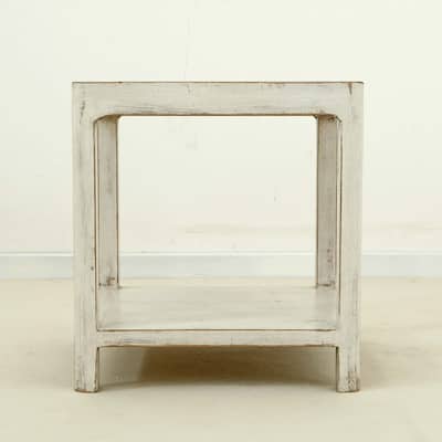 Artissance Large Side Table w/Round Legs, 24inch Tall, Off White