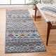 SAFAVIEH Amsterdam Bridget Moroccan Boho Rug - 2'3" x 8' Runner - Dark Grey/Ivory
