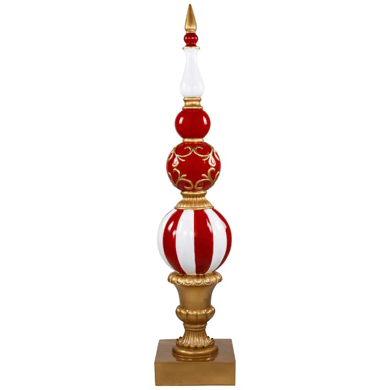 Commercial Size Candy Cane Ball Finial Christmas Decoration 48" - Red and White