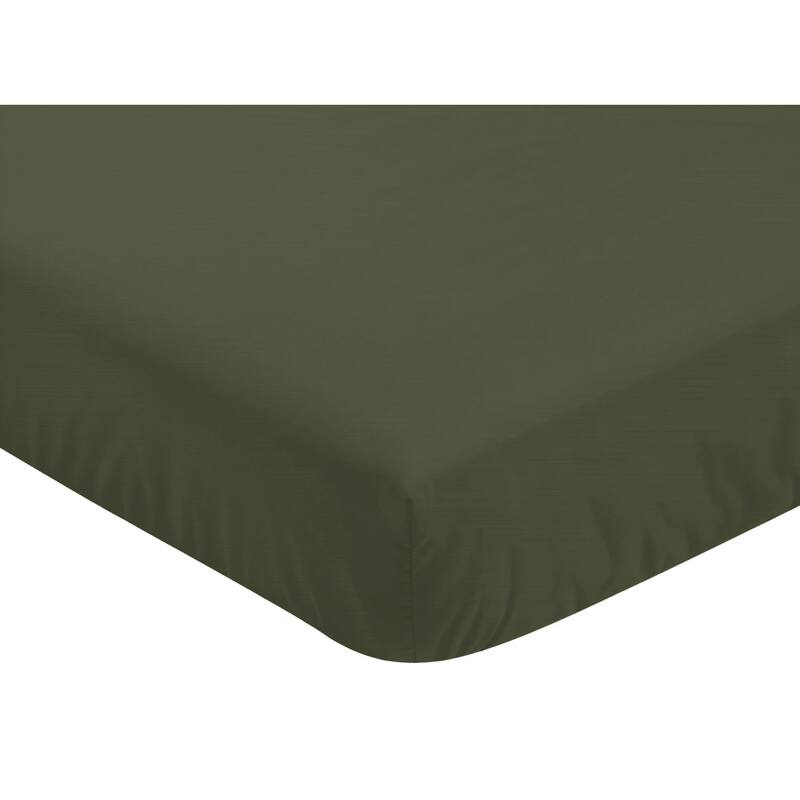 Sweet Jojo Designs Green Boy Fitted Crib Sheet Solid Color Dark Hunter for Vintage Foot Ball Sports Themed Football Collection