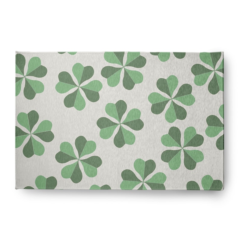 Lucky Patch St. Patrick's Day Chenille Indoor/Outdoor Rug - Laurel Tree Green - 4' x 6'