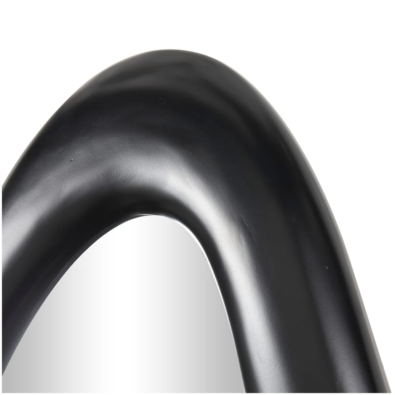 Black or White Wooden Abstract Wavy Wall Mirror