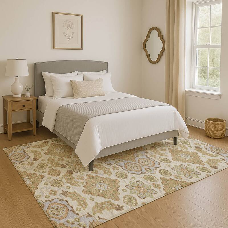 Premium Washable Super Soft Classic Traditional Mayfield Rug - Beige - 10' x 14'