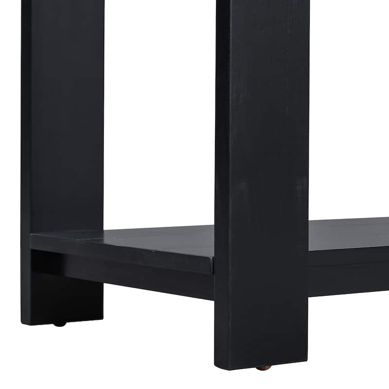 U_STYLE Distinctive Features of a Minimalist Console Table with Bottom Shelf and Four Legs