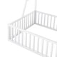 preview thumbnail 7 of 20, Floor Bed Frame with Safety Fence, Metal Floor Bed with Desk and Storage Shelves, Playhouse for Kids