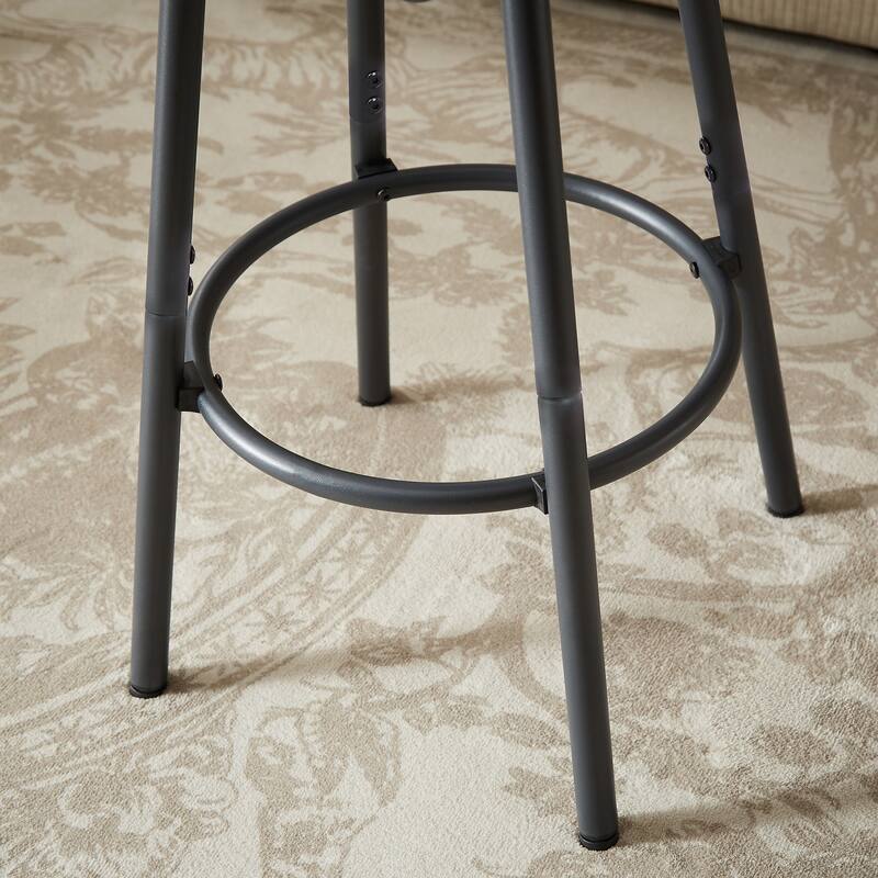 7-Piece Bar Dining Table and Chair Set, Industrial Design with 6 PU Upholstered Stools